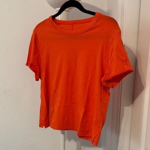 Lululemon Athletica Vibrant Orange Short Sleeve Tee